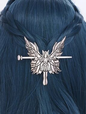 Silver Fairy Wing Hair Pin  Slide